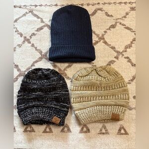 3 nwot beanies